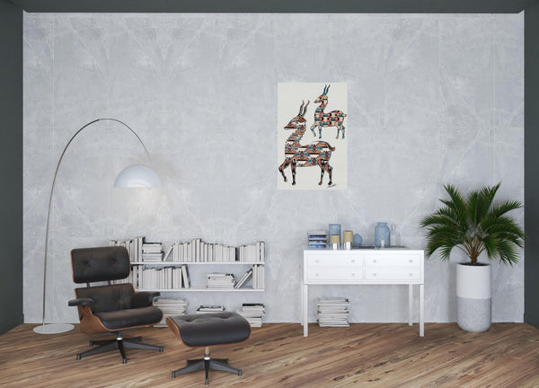HomeRoots Wrapped Canvas Print Wall Art - Bold Deer Design for Modern Decor, Perfect Gift for Animal Lovers 30" H x 40" W x 3" D 471364