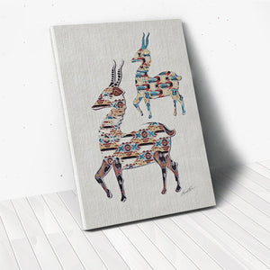 HomeRoots Wrapped Canvas Print Wall Art - Bold Deer Design for Modern Decor, Perfect Gift for Animal Lovers 40" H x 60" W x 3" D 471365