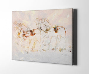 HomeRoots Wrapped Canvas Print Wall Art – Stunning Horse Motif for Rustic Charm in Any Contemporary Space 24" H x 36" W x 3" D 471379