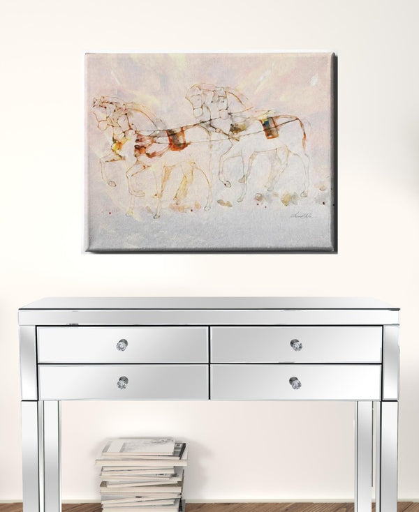 HomeRoots Wrapped Canvas Print Wall Art – Stunning Horse Motif for Rustic Charm in Any Contemporary Space 24" H x 36" W x 3" D 471379
