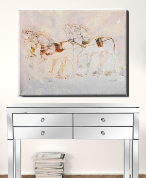 HomeRoots Wrapped Canvas Print Wall Art – Stunning Horse Motif for Rustic Charm in Any Contemporary Space 30" H x 40" W x 3" D 471380