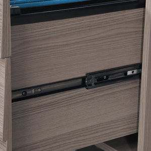 English Elm Executive Desk - Modern Brown Finish With Ample Workspace, Smart Storage & Durable Metal Base B356P402792