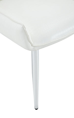 English Elm Crocodile Textured Pu Leather Accent Chair Diamond Tufted with Chrome Metal Legs W3493P456345
