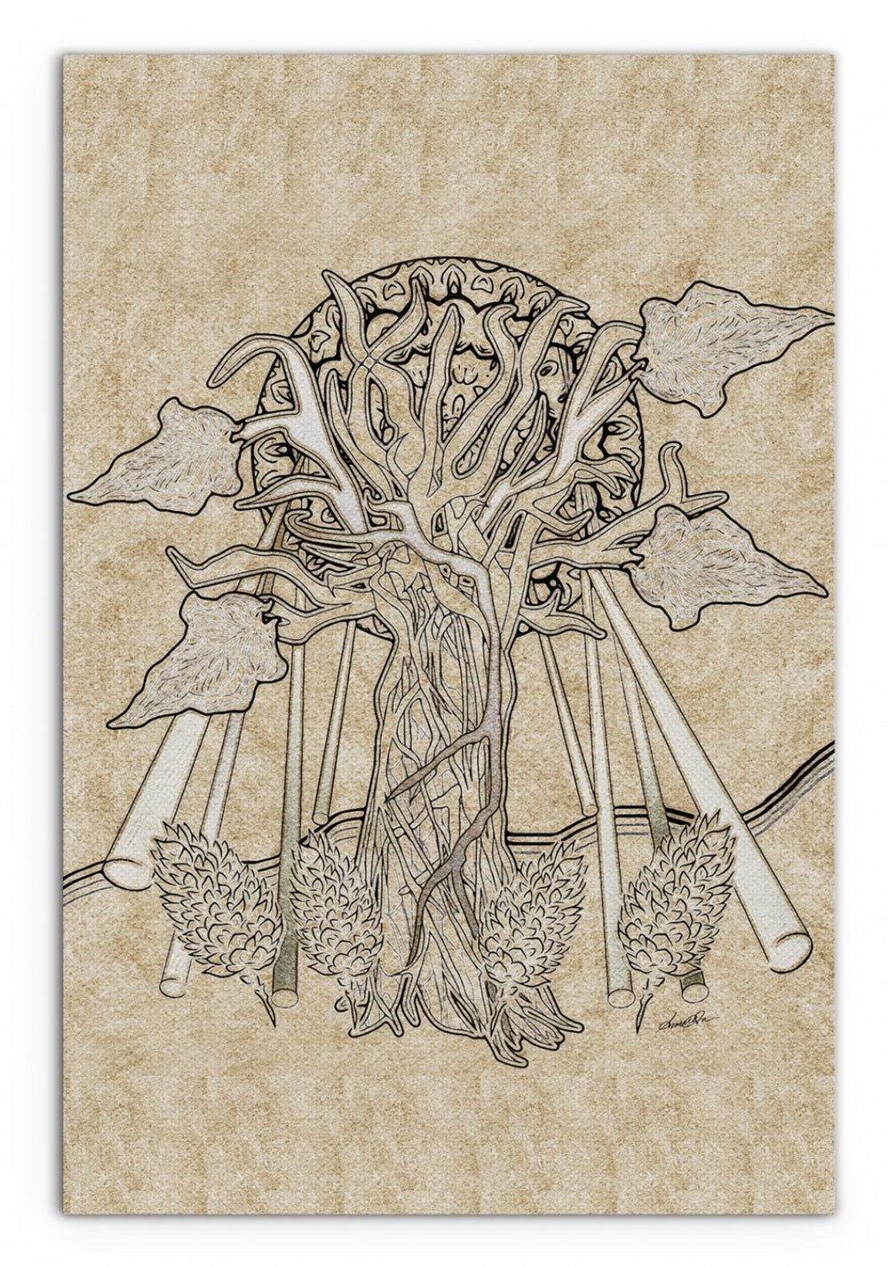 HomeRoots Wrapped Canvas Print Wall Art - Modern Tree Design for Stylish Home Décor and Easy Hanging 24" H x 36" W x 3" D 471439