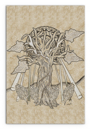HomeRoots Wrapped Canvas Print Wall Art - Modern Tree Design for Stylish Home Décor and Easy Hanging 24" H x 36" W x 3" D 471439