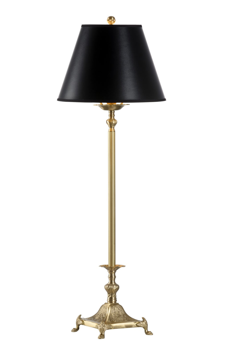Wildwood Tinsley Vintage-Inspired Buffet Lamp In Antique Brass With Black Shade — 32" Tall, Warm Ambient Glow 47144