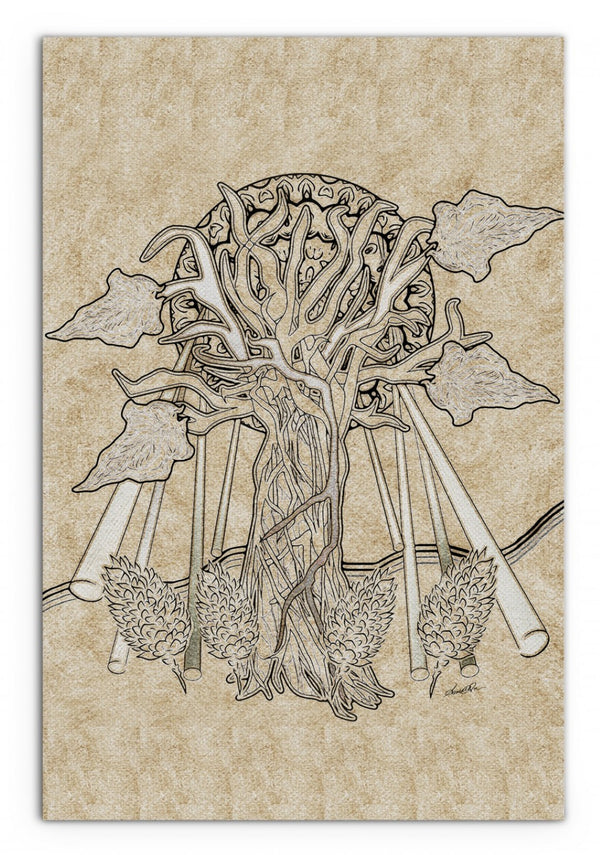 HomeRoots Wrapped Canvas Print Wall Art - Modern Tree Design for Stylish Home Décor and Easy Hanging 30" H x 40" W x 3" D 471440