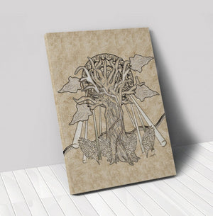 HomeRoots Wrapped Canvas Print Wall Art - Modern Tree Design for Stylish Home Décor and Easy Hanging 30" H x 40" W x 3" D 471440