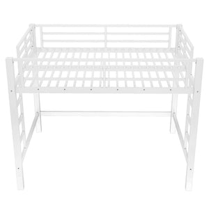 English Elm Twin Floor Bed Solid Pine Frame with Guardrails and Door for Safe Kid Sleep W1580P435707