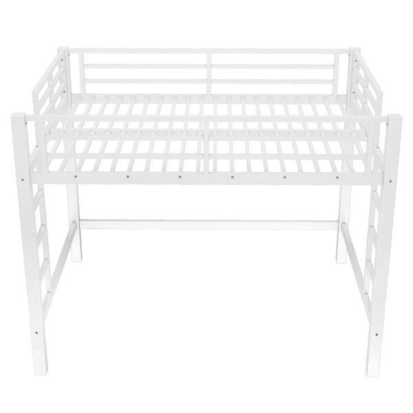 English Elm Twin Floor Bed Solid Pine Frame with Guardrails and Door for Safe Kid Sleep W1580P435707