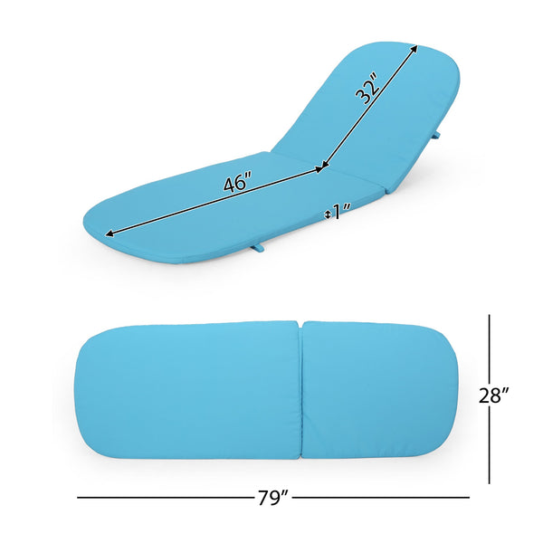 English Elm Christopher Knight Home® - 68020.00Cush-Blu Vibrant Blue Chaise Lounge Cushion For Outdoor Comfort – Water-Resistant, Plush Design N775P230112U
