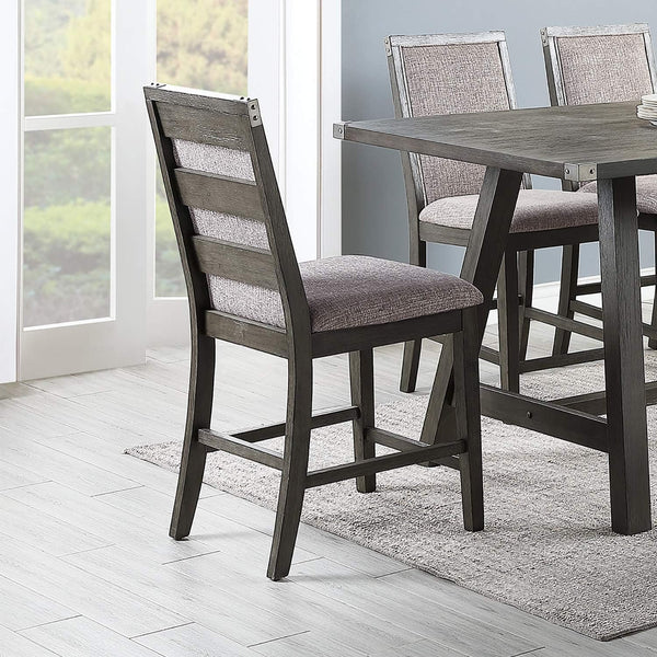 English Elm Modern Upholstered Dining Chairs Set of 2 — Stylish Fabric Seats with Foam Cushion, Solid Rubberwood Frame, Easy Assembly Grey 43 L x 19 W x 13 H B011P314243