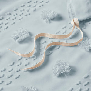 English Elm 2-Piece Twin/Twin XL Clip Jacquard Duvet Cover Set Blue – Antimicrobial, Soft Brushed Microfiber, Hidden Closure B035P408212