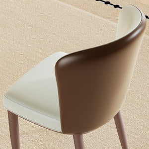 English Elm Modern PU Leather Dining Chairs with Carbon Steel Legs, Water‑Resistant, Stain‑Proof, 4-Pack for Home White W2699P338888