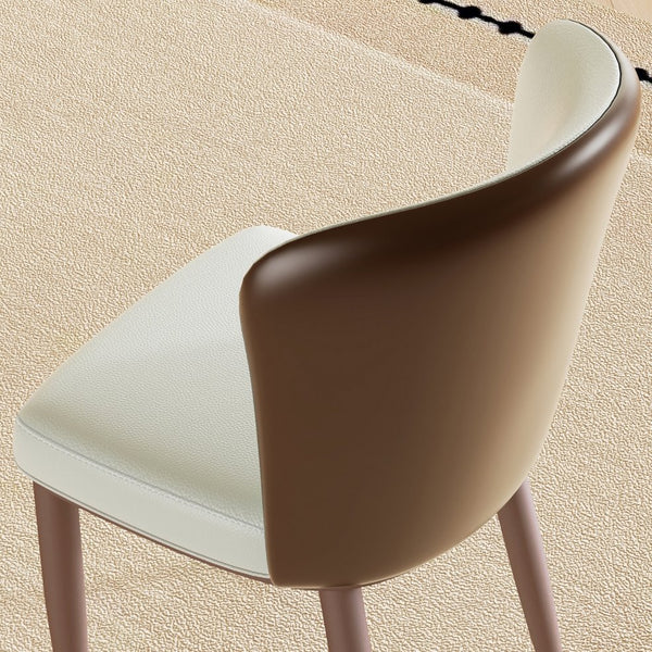 English Elm Modern PU Leather Dining Chairs with Carbon Steel Legs, Water‑Resistant, Stain‑Proof, 4-Pack for Home White W2699P338888