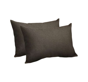 Homeroots Set Of Two 12" X 20" Black Fabric Lumbar Throw Pillows   471692