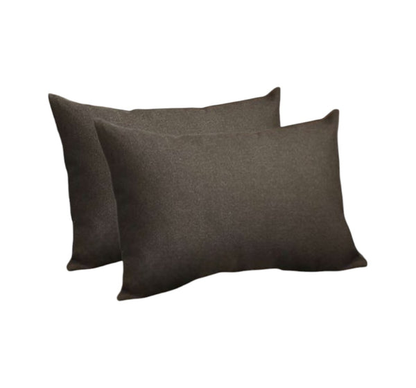 Homeroots Set Of Two 12" X 20" Black Fabric Lumbar Throw Pillows   471692