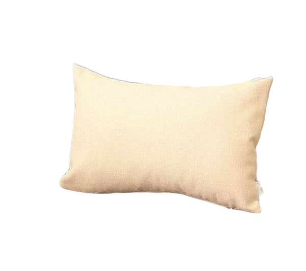 Homeroots Set Of Two 12" X 20" Ivory Fabric Lumbar Throw Pillows   471693