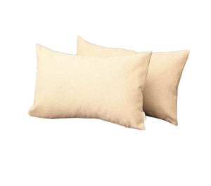 Homeroots Set Of Two 12" X 20" Ivory Fabric Lumbar Throw Pillows   471693