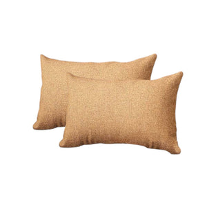 Homeroots Set Of Two 12" X 20" Brown Fabric Lumbar Throw Pillows   471694