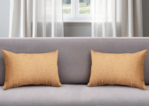 Homeroots Set Of Two 12" X 20" Brown Fabric Lumbar Throw Pillows   471694