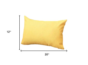 Homeroots Set Of Two 12" X 20" Luxurious Yellow Fabric Lumbar Throw Pillows For Cozy Home Décor Accents   471696