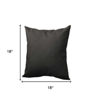Homeroots Set Of Two 18" Black Fabric Throw Pillows   471699