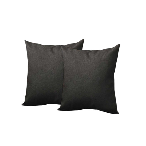 Homeroots Set Of Two 18" Black Fabric Throw Pillows   471699