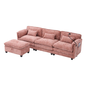 English Elm United Oversized 112" Modular Sectional Sofa Cloud Couch With Storage Ottoman, Usb Ports & Comfort Design W1568S00185-GIGA