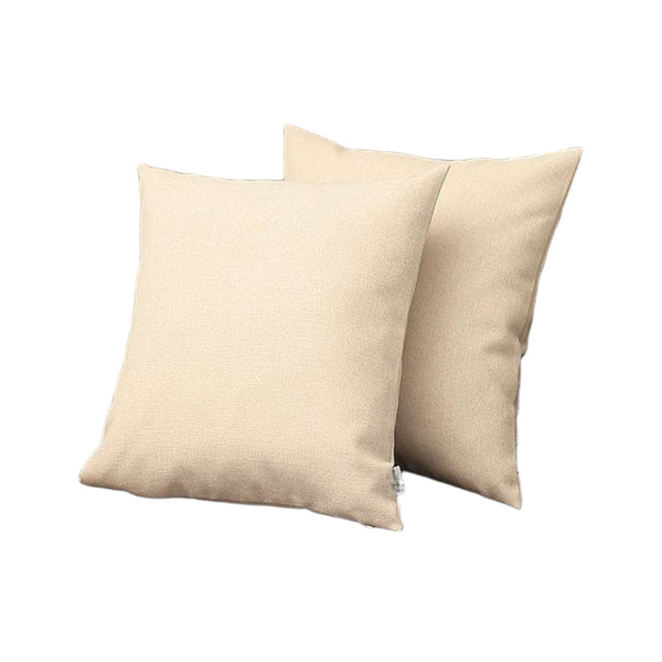 Homeroots Set Of Two 18" Ivory Fabric Throw Pillows   471700
