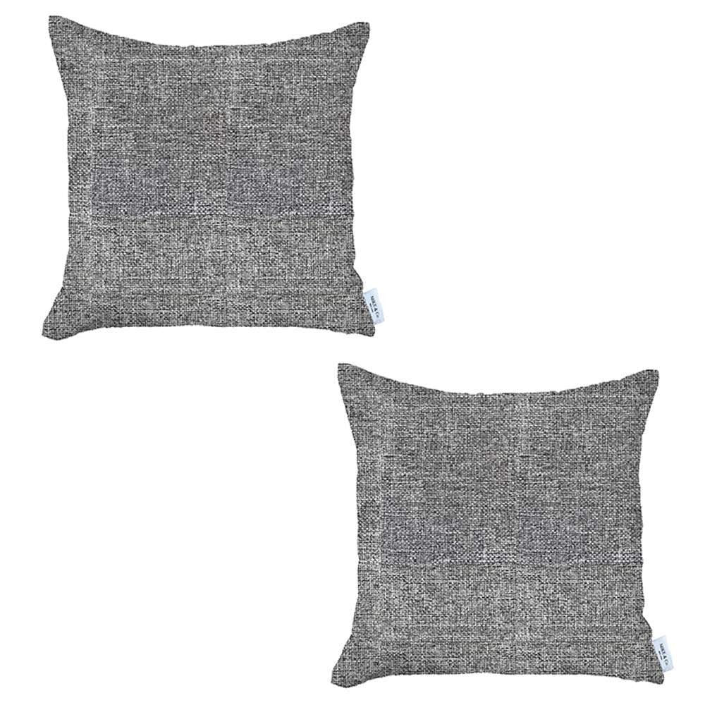 Homeroots Set Of Two Black And Gray Throw Pillow   471702