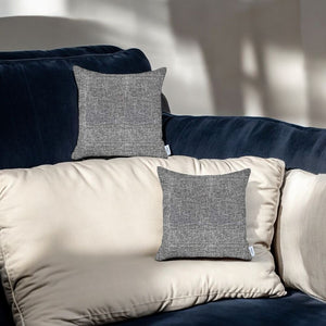 Homeroots Set Of Two Black And Gray Throw Pillow   471702