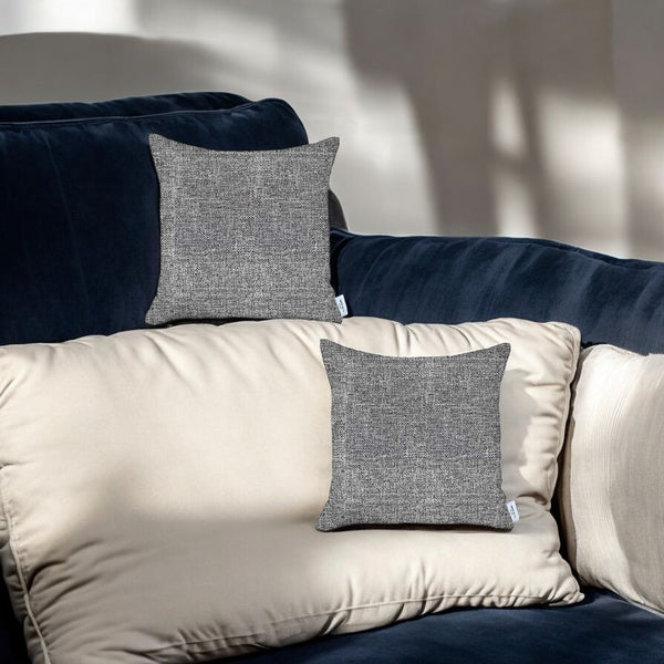 Homeroots Set Of Two Black And Gray Throw Pillow   471702