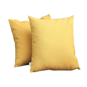 Homeroots Set Of Two 18" Yellow Fabric Throw Pillows   471703