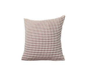 Homeroots Set Of Two 18" Red And White Houndstooth Fabric Throw Pillows   471712