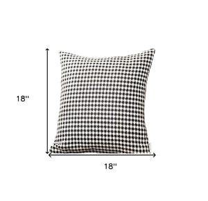 Homeroots Set Of Two 18" Black And White Houndstooth Fabric Throw Pillows   471713