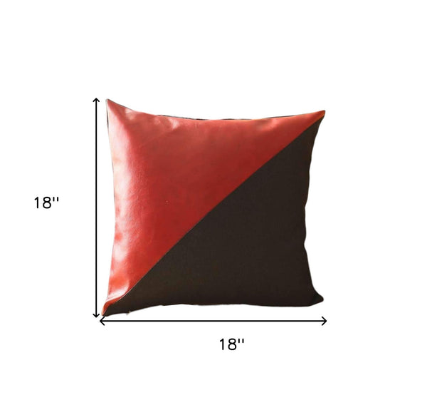 Homeroots Set Of Two 18" X 18" Black And Red Polyester Geometric Zippered Pillow   471715