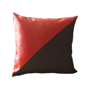 Homeroots Set Of Two 18" X 18" Black And Red Polyester Geometric Zippered Pillow   471715