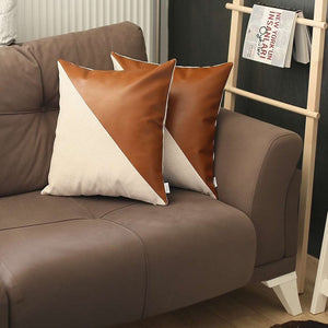 Homeroots Set Of Two 18" X 18" Brown And Ivory Polyester Zippered Pillow   471716