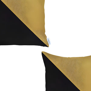 Homeroots Set Of Two 18" Yellow And Black Throw Pillow   471721