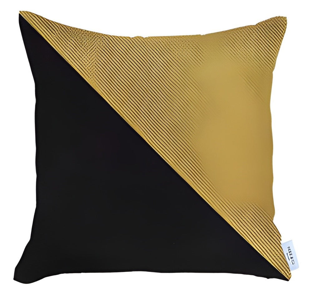 Homeroots Set Of Two 18" Yellow And Black Throw Pillow   471721