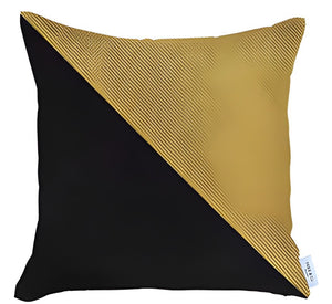 Homeroots Set Of Two 18" Yellow And Black Throw Pillow   471721
