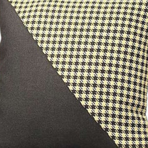 Homeroots Set Of Two 18" Black And Yellow Houndstooth Fabric Throw Pillows   471728