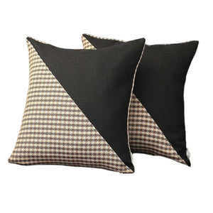 Homeroots Set Of Two 18" Brown Black And White Houndstooth Fabric Throw Pillows   471729