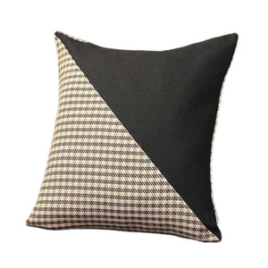 Homeroots Set Of Two 18" Brown Black And White Houndstooth Fabric Throw Pillows   471729