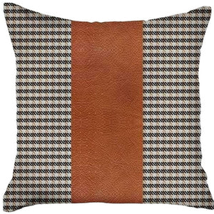 Homeroots Set Of Two 18" X 18" Brown Houndstooth Zippered Handmade Polyester Throw Pillow   471740