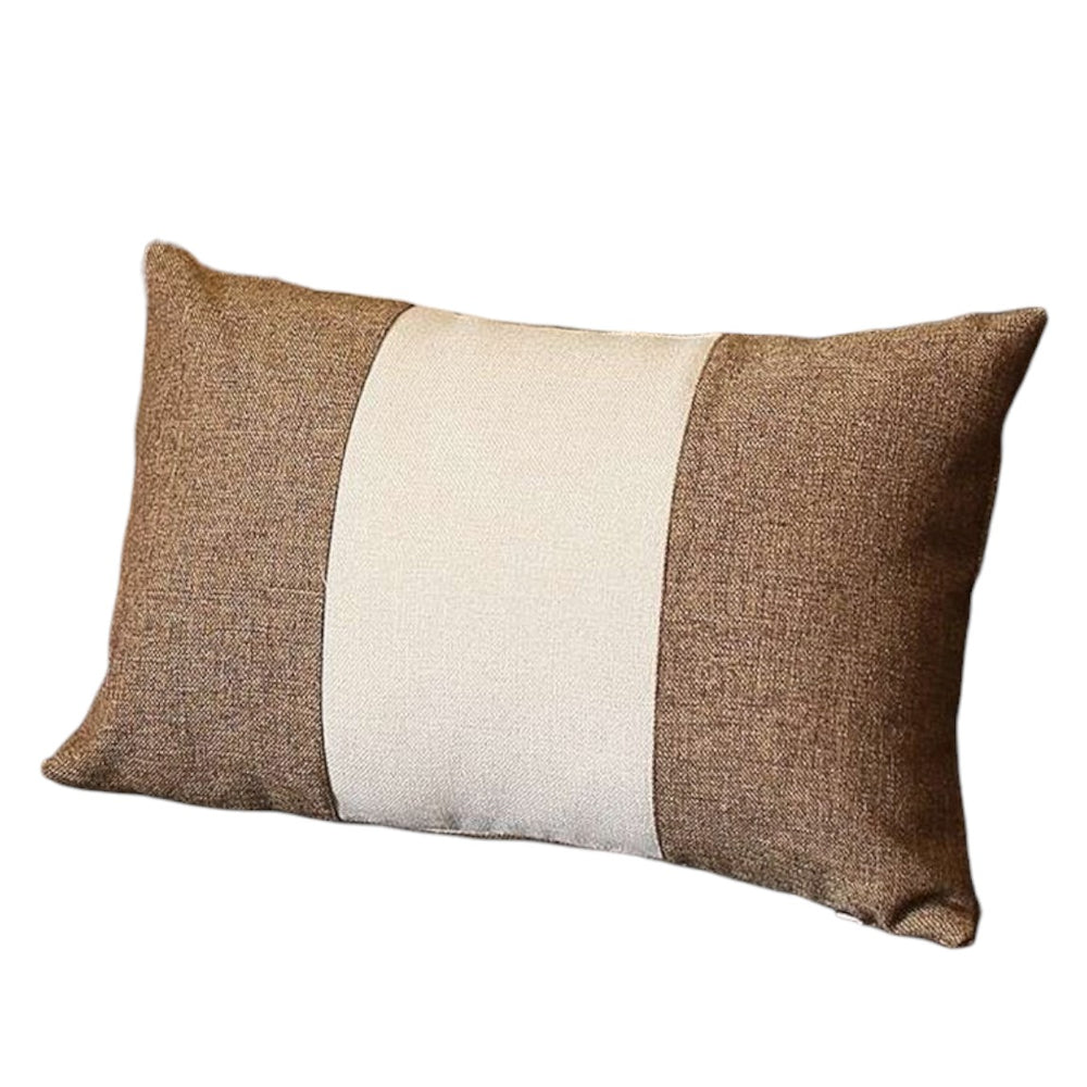 Homeroots Set Of Two 20" X 12" Brown And Grey Polyester Geometric Zippered Pillow   471748