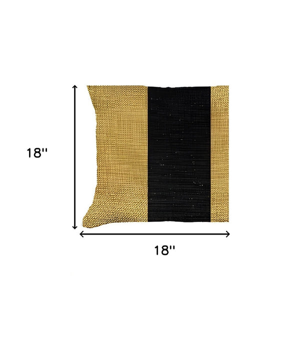 Homeroots Set Of Two 18" X 18" Yellow And Black Geometric Zippered Handmade Polyester Throw Pillow   471756
