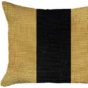 Homeroots Set Of Two 18" X 18" Yellow And Black Geometric Zippered Handmade Polyester Throw Pillow   471756
