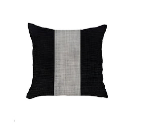 Homeroots Set Of Two 18" X 18" Grey And Black Geometric Zippered Handmade Polyester Throw Pillow   471760